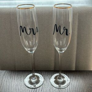 Mr. And Mrs. Kate Spade Champagne Flutes